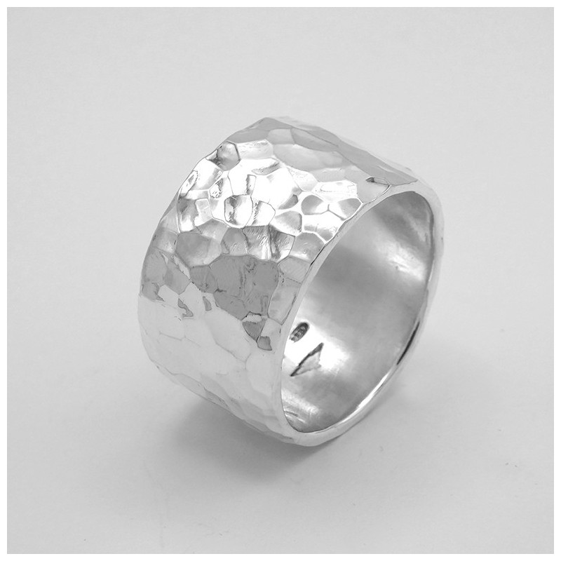 Hammered Wide Band Ring