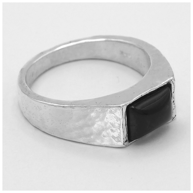 Anello Chevalier Piccolo con Pietra Rettangolare