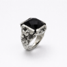 Molten Metal Chevalier Ring with Stone